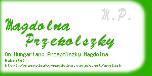 magdolna przepolszky business card